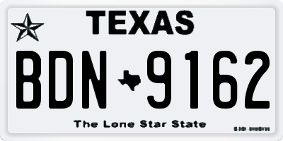 TX license plate BDN9162