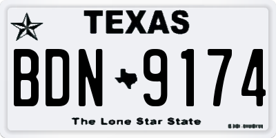 TX license plate BDN9174