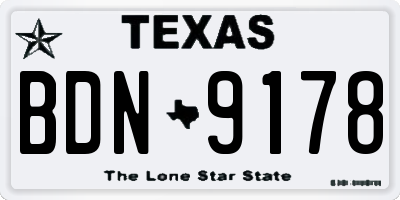 TX license plate BDN9178