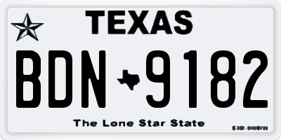 TX license plate BDN9182