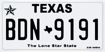 TX license plate BDN9191