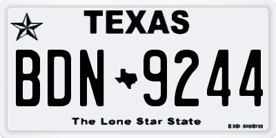 TX license plate BDN9244