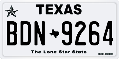 TX license plate BDN9264