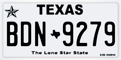 TX license plate BDN9279