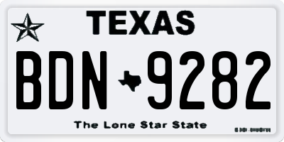 TX license plate BDN9282