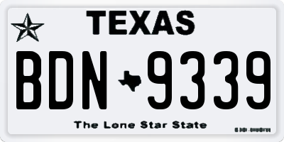 TX license plate BDN9339