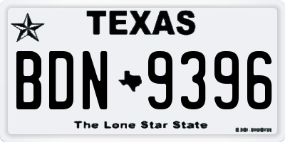 TX license plate BDN9396