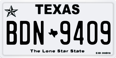 TX license plate BDN9409