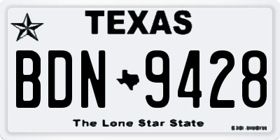 TX license plate BDN9428