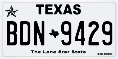 TX license plate BDN9429
