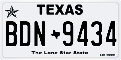 TX license plate BDN9434
