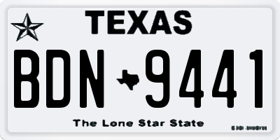 TX license plate BDN9441