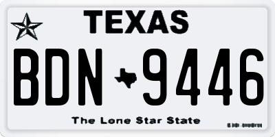 TX license plate BDN9446