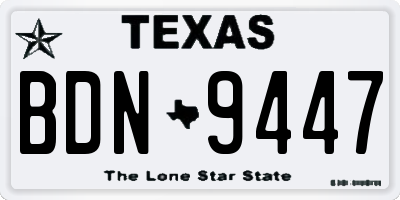 TX license plate BDN9447