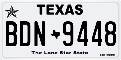TX license plate BDN9448