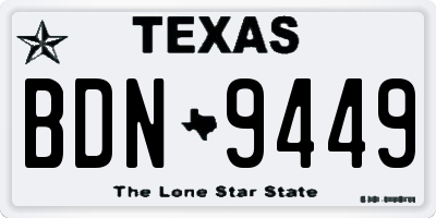 TX license plate BDN9449