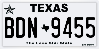 TX license plate BDN9455