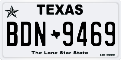TX license plate BDN9469