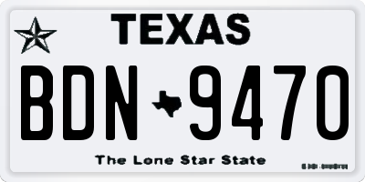 TX license plate BDN9470