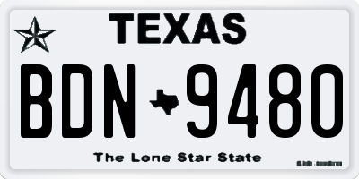 TX license plate BDN9480