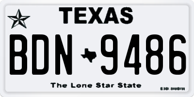 TX license plate BDN9486