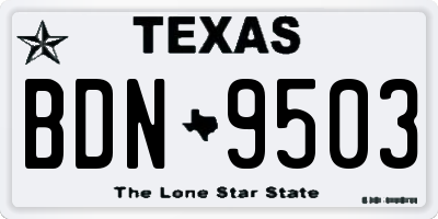 TX license plate BDN9503