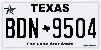 TX license plate BDN9504