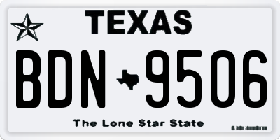 TX license plate BDN9506
