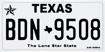 TX license plate BDN9508