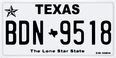 TX license plate BDN9518