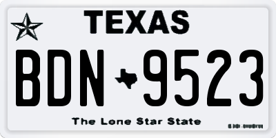 TX license plate BDN9523