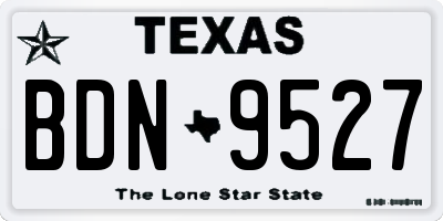 TX license plate BDN9527