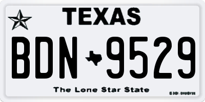 TX license plate BDN9529