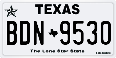 TX license plate BDN9530
