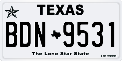 TX license plate BDN9531