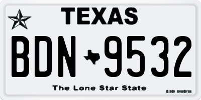 TX license plate BDN9532