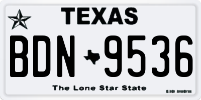 TX license plate BDN9536
