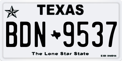 TX license plate BDN9537