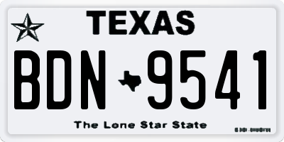 TX license plate BDN9541