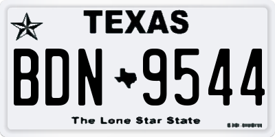 TX license plate BDN9544