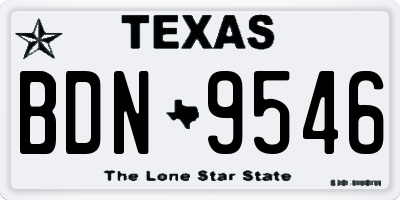 TX license plate BDN9546