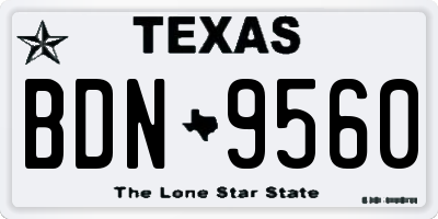 TX license plate BDN9560