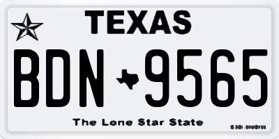 TX license plate BDN9565