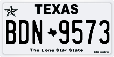 TX license plate BDN9573