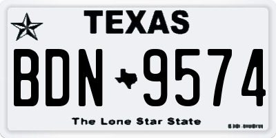 TX license plate BDN9574