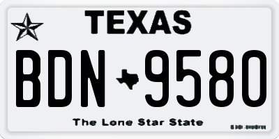 TX license plate BDN9580