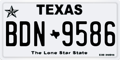 TX license plate BDN9586