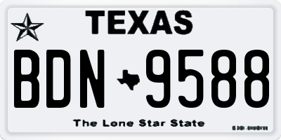 TX license plate BDN9588