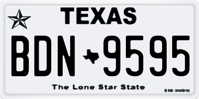 TX license plate BDN9595
