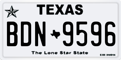 TX license plate BDN9596